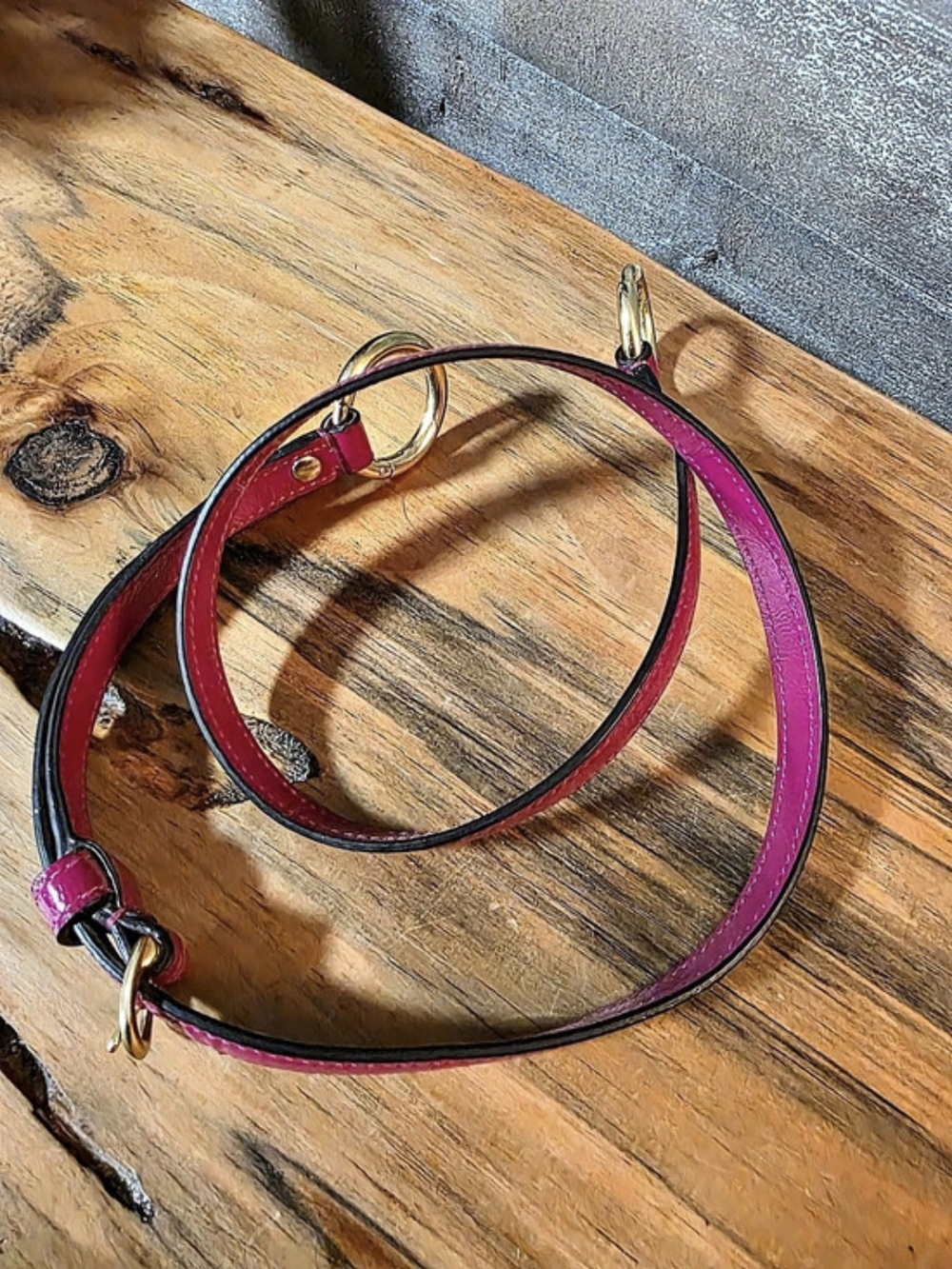 Coach Pink & Black 34" Belt, Dog Leash Accessory, Or Shoulder Bag Strap